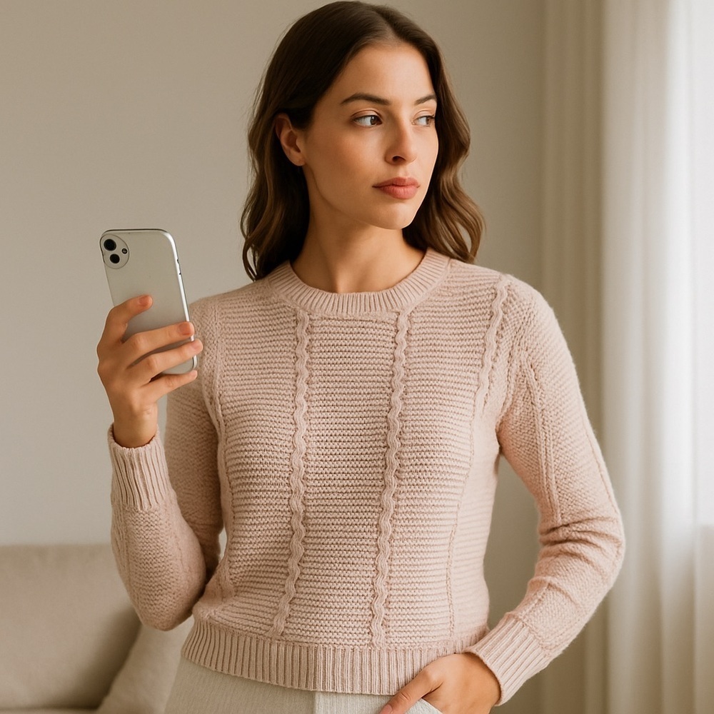 Madewell Textured Knit Crewneck Sweater XS Soft Blush Neutral – Quiet Luxury